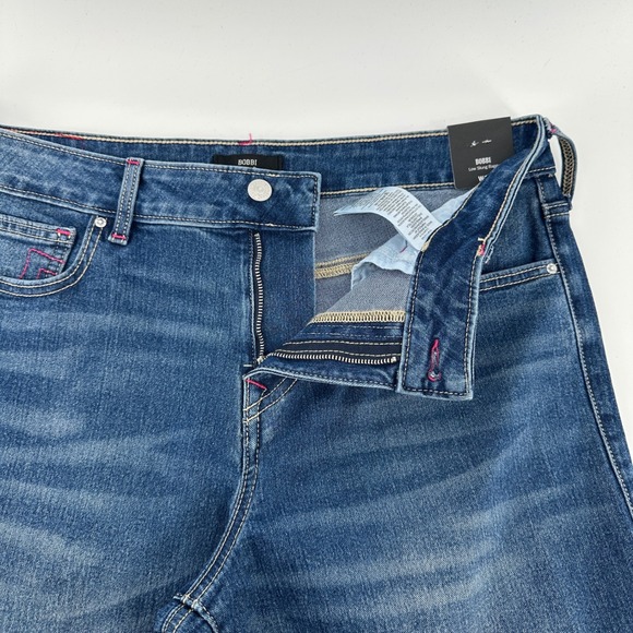 $164 NWT True Religion Bobbi Low Slung Baggy Medium Wash Jeans Pink Stitch 30 - Picture 3 of 15